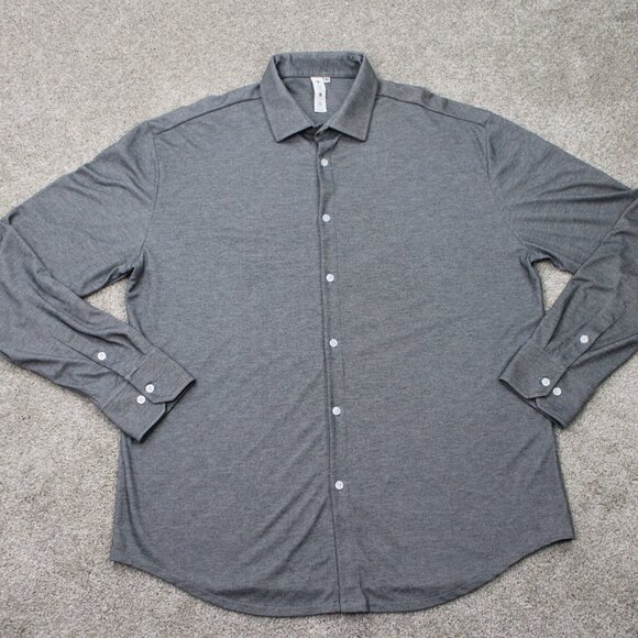 State & Liberty Shirt Mens 3XL XXXL Gray Athletic Fit 4-Way Stretch L/S Button - Picture 1 of 14